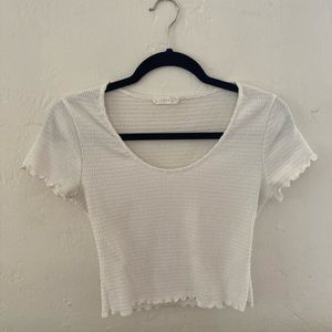 White cropped tee